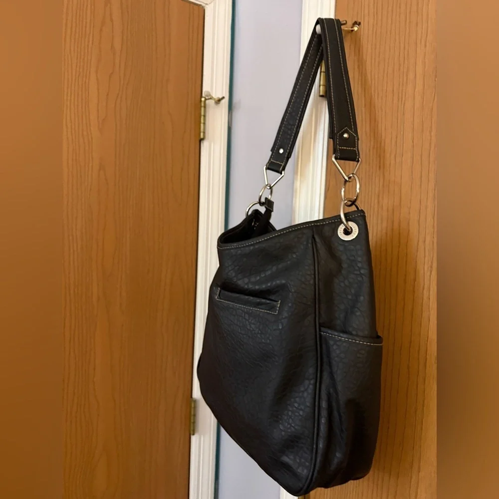 Rosetti Vintage Black Faux Leather Hobo Bag